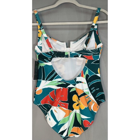 Vince Camaro One Piece Floral Hawaiian Underwire Support Swimsuit Size 10 NWT - Picture 8 of 8